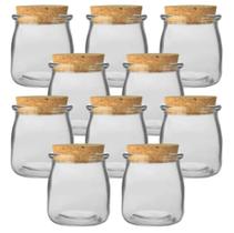 10 Potes Vidro C/ Tampa Rolha P/temperos E Lembrancinha 200ML