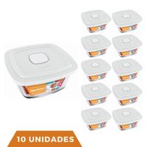 10 Potes Vidro Facilita Vap Quadrado Com Tampa 2L Marinex