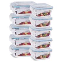 10 Potes Vidro Herméticos Tampa Silicone Vedação 370ml 520ml