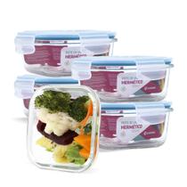 10 Potes Vidro Herméticos Tampa Silicone Vedação 640m 520ml