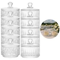 10 Potiches Bomboniere De Cristal Lembrancinha C/ tampa 8cm 10 Potiches Bomboniere De Cristal Lembrancinha C/ tampa 8cm