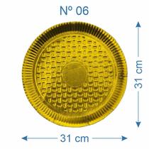 10 Prato de Bolo Salgado Laminado Dourado Nº6