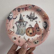 10 Pratos de Papel Halloween Cute 18 cm Silver Festas - Inspire sua Festa Loja