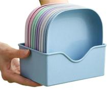 10 Pratos Plástico Cozinha Conjunto Infantil Com Suporte