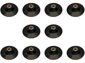 10 Pratos Plástico Rígido Rosca M14 Para Lixa 4'' Com tiras autocolantes - Stone Diamond 10 Pratos Plástico Rígido Rosca M14 Para Lixa 4'' Com tiras autocolantes - Stone Diamond
