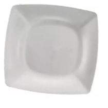 10 Pratos Quadrado Plastico P/ Refeições Lanche Branco-top