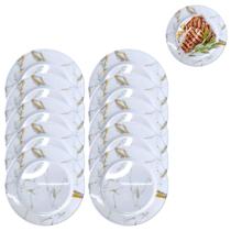 10 Pratos Raso Decoração Marmorizado em Melamina Buffet 25cm