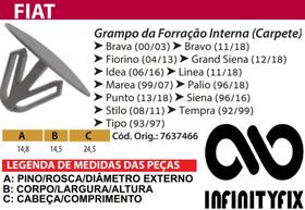 10 Presilha Grampo da Forração Interna Carpete - Fiat Palio Marea Siena Punto Idea Grand Siena P173 10 Presilha Grampo da Forração Interna Carpete - Fiat Palio Marea Siena Punto Idea Grand Siena P173