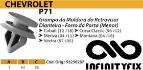 10 Presilha Grampo da Moldura do Retrovisor Dianteiro Forro Porta (Menor) Corsa Classic Vectra - P71 - PLASTCAR