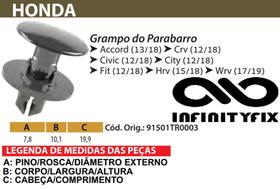 10 Presilha Grampo do Parabarro - Accord - Crv - Honda Civic Honda City - Honda Fit Hrv - Wrv - P257
