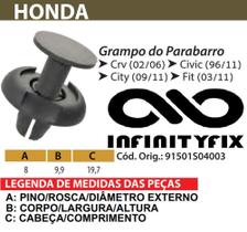 10 Presilha Grampo do Parabarro - Honda Crv - Honda Civic - Honda City - Honda Fit - P121