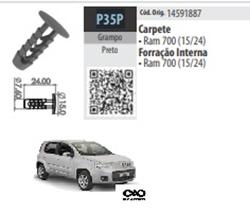 10 Presilha Grampo Forracao Interna Preto Fiat Brava Elba Marea Fiorino Premio Stilo Strada-P35P