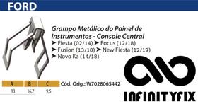 10 Presilha Grampo Metálico do Painel de Instrumentos - Console Central Ford Fiesta Focus Fusion T10