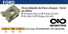 10 Presilha Porca Rápida do Para-choque Farol de Milha Ford Ecosport Ford Fiesta Ford Ka Ranger T49