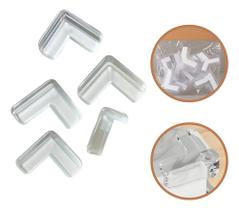 10 Protetores Quina Mesa Silicone Anti-colisão Autocolante Transparente