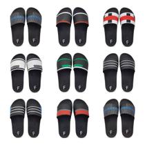 10 Prs Chinelo Sandália Masculino Slide Preto Atacado K103