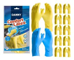 10 Prs Luva Borracha Amarela Multiuso Limpeza Louça Co Xg(10