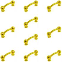 10 Puxador 64mm Alça Caneca Dourado Para Móveis - DOURADO U 10 Puxador 64mm Alça Caneca Dourado Para Móveis - DOURADO U