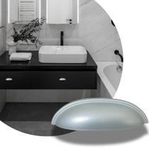 10 Puxador de Gaveta, Armário e Móveis Concha Prata Fosco