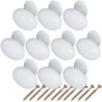 10 Puxadores Oval Branco Armario Pia Moveis Guarda Roupa Porta Gaveta 10 Puxadores Oval Branco Armario Pia Moveis Guarda Roupa Porta Gaveta