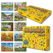 10 Puzzles Era dos Dinossauros - 60 Peças Cada com Caixa Exclusiva - Akikola