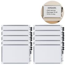 10 Quadros Branco Lousa 35x25cm Magnético Caneta e Apagador