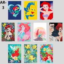 10 Quadros Princesa Ariel Disney 13x20 - Leão Placas Decorativas