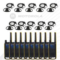 10 Rádios Comunicadores T470BR Com 10 Fones Concha Resistente