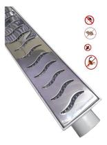 10 Ralos Lineares 6x50 cm Sifonados Anti-Insetos com Grelha Inox