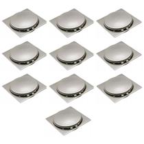 10 Ralos Quadrados Click Inteligente Banheiro E Lavanderia 10x10cm