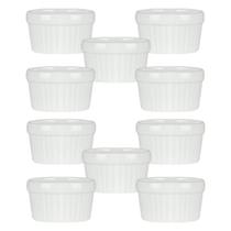 10 Ramekin de Porcelana Classic Branco 6cm x 4cm Lyor