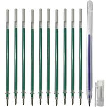 10 Refil 0.7 Verde Apagavel Tecido Papel + Caneta Brinde 10 Refil 0.7 Verde Apagavel Tecido Papel + Caneta Brinde