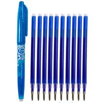 10 Refil Caneta Mágica Tecido Papel Patchwork Apagavel Azul