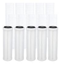 10 Refis Filtro Cavalete Ranhurado 5 Plissado Lavável 9 3/4 Branco