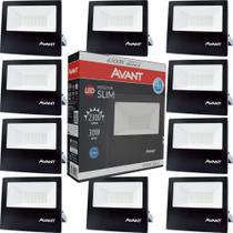 10 Refletor Led Iluminação Externa Comércio Luz Branca 6500k Bivolt 30w IP65