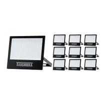 10 Refletor Taschibra Tr Led 100W Preto Bivolt 6500K Luz Branca