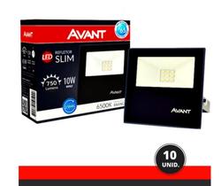 10 Refletores Slim LED 10W Branco Frio 6500k Ip65 resistente a água - Avant
