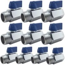 10 registro valvula esfera macho/femea mini rosca 1/4 10 registro valvula esfera macho/femea mini rosca 1/4