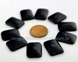 10 Retângulo Cabochão para Pingente de Pedra Obsidiana Negra Furado Lapidado Calibrado 15 x 20 MM 10 Retângulo Cabochão para Pingente de Pedra Obsidiana Negra Furado Lapidado Calibrado 15 x 20 MM