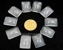 10 Retângulos Cabochão para Pingente de Pedra Cristal Opalado Furado Lapidado Calibrado 15 x 20 MM - Ideal para Joias