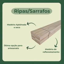 10 Ripas/Sarrafos de 2x4x70 cm Madeira de Pinus - Tudo Jardim