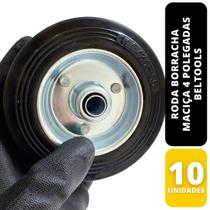 10 Roda Borracha Maciça 4 Polegada Rolamento Rolete Beltools