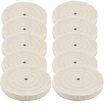 10 Roda De Pano Costurado Para Polir Branca 6polegadas X 2cm