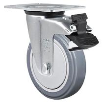 10 Rodízio Giratório Cinza Pvc Placa Com Freio 4 Polegadas GL412 BP G Schioppa