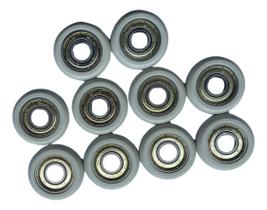 10 Roldanas 30mm Com Rolamento 608 Zz - Injetada Em Nylon