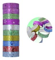 10 Rolos De Fita Adesiva Decorativa Washi Tape Para cadernos
