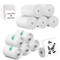 10 Rolos de Papel e Adesivos para Impressora Térmica Mini
