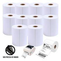 10 Rolos Etiqueta 100x150mm 10x15cm Argox Térmica Direta Serrilha Zebra Elgin