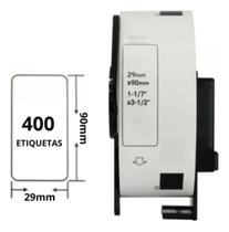 10 Rolos Etiqueta Térmica Dk11201 (400pçs) - Masterprint Br Branco
