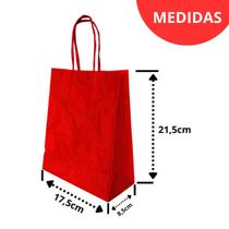 10 Sacola de Papel Kraft Coloridas Presente 17,5x8,5,x21,5cm